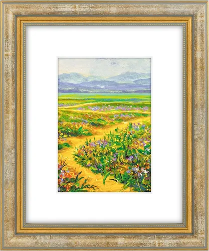 Vista 31 de Golden State Art, Marco de fotos adornado de 8 x 10 pulgadas para fotos de 5 x 7 pulgadas con paspartú o impresiones de 8 x 10 sin paspartú, cristal