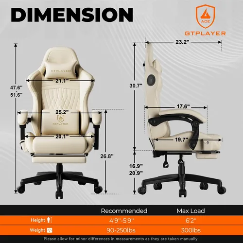 Vista 3 de GTPLAYER ACE-PRO - Sillas para juegos de música, altavoces integrados, soporte de aplicación y control Bluetooth, sillas de juegos de computadora 01