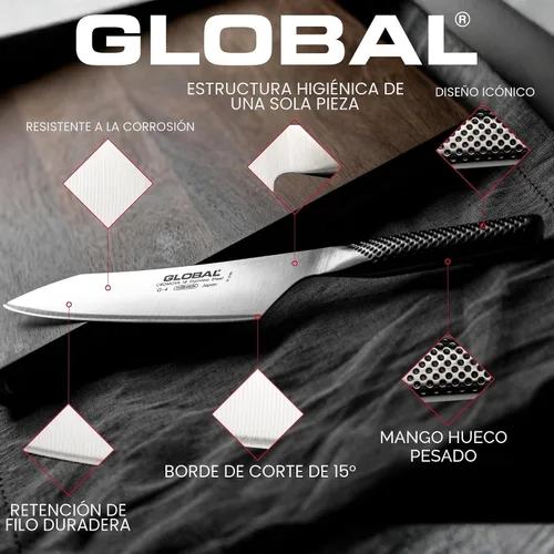 Vista 8 de Global Cuchillo de pelar de 3 1/2 pulgadas, acero inoxidable japonés ligero, borde afilado, fabricado en Japón, GS-38