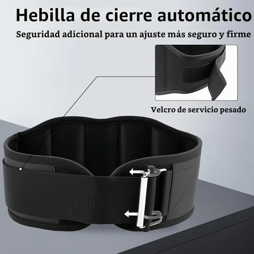 Vista 4 de MANUEKLEAR Cinturón de Levantamiento de Pesas para Gimnasio, Cinturón de Entrenamiento de Levantamiento de Pesas y Powerlifting para Hombres