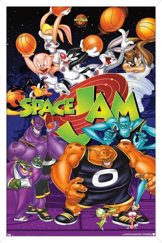 Vista 10 de Trends International Looney Tunes: Space Jam - Póster de collage de pared, 14.725 x 22.375 pulgadas, versión enmarcada de madera de granero