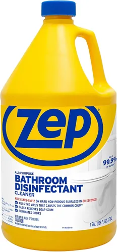Vista 2 de Zep ZUAPBD128 - Limpiador desinfectante multiusos de baño de 1 galón (caja de 4) - Virucida, fungicida, moho, mata el 99.9 por ciento
