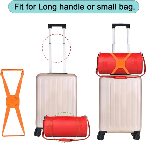 Vista 3 de Correas de equipaje, bolsa elástica para añadir una bolsa, maleta fácil de viajar, correa elástica (azul)