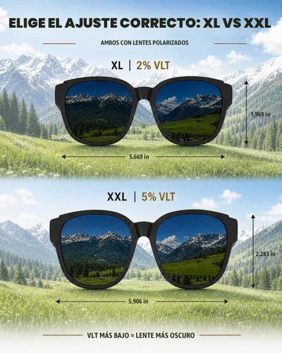 Vista 4 de Goiteia Cataract Sunglasses, Light Sensitivity, CAT4 Dark Fit Over Glasses XXL (5.906 x 2.283 in) súper oscuro - 5% de cobertura extra Vlt