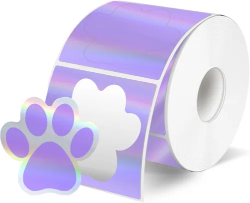 Vista 10 de STARLIBOO Paw Print Stickers, 1.5 inch Dog Paw Stickers, 600pcs Puppy Paws Sticker, Clues Paws Print Sticker(Perforation Line/Black)
