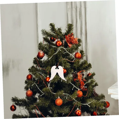 Vista 5 de BESPORTBLE 3 piezas de adornos de alas de ángel para árbol de Navidad, alas de ángel con purpurina, alas de ángel, colgante colgante para Navidad