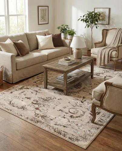 Vista 11 de Rugs.com Alfombra de la colección Finsbury, alfombra mediana de 2 x 3 pies, color beige, perfecta para salas de estar, comedores grandes, planos