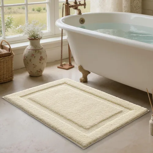 Vista 29 de LUMI Alfombras de baño ultrasuaves antideslizantes con parte trasera de goma, absorbente y lavable, de secado rápido, alfombra de felpa de Beige