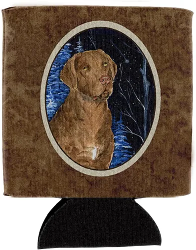 Vista 47 de Caroline's Treasures SS8447CC Starry Night English Bulldog - Enfriador para latas o botellas, lavable, funda plegable con aislamiento para bebidas