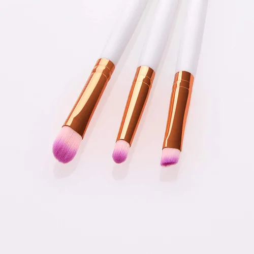 Vista 8 de Cepillo de maquillaje de cerdas de nailon con mango de madera, kit de brochas de rubor en polvo para mujer (T- 03-005) para mujeres y niñas