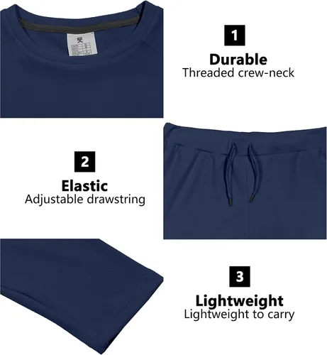 Vista 6 de Little Donkey Andy Conjunto de ropa interior térmica con forro polar para hombre con capa base de Johns largos en la parte superior inferior