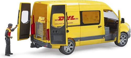 Vista 4 de Bruder 02671 Mercedes-Benz Sprinter DHL con conductor, camión de juguete a