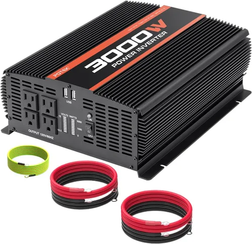 Vista 8 de POTEK - Inversor de corriente de 500W, Inversor de coche, DC 12V a AC 110V, puerto de carga de AC dual y puertos USB de 2Amp para computadora