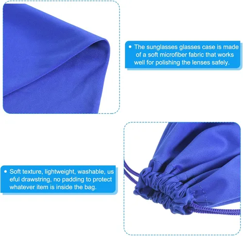 Vista 3 de PATIKIL Bolsa de gafas de esquí de microfibra para gafas de nieve, funda de almacenamiento, bolsa con cordón