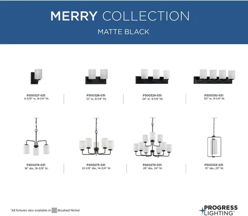 Vista 5 de Progress Lighting P300327-031 Merry Bath & Vanity, negro