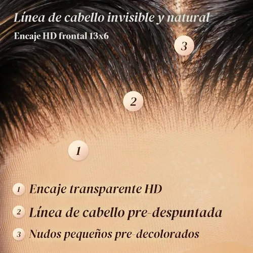 Vista 3 de Juvid Peluca de cabello humano de color balayage FB/27 de 13x6, densidad Pelucas de cabello humano ondulado con encaje frontal de 13 x 6
