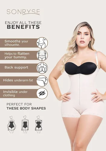 Vista 4 de Sonryse Fajas Colombianas Reductoras y Moldeadoras Post Surgery Shapewear Bodysuit