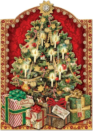 Vista 16 de Punch Studio Child Medallion - Tarjetas navideñas dimensionales en caja con 12 tarjetas y sobres adornados (44696)