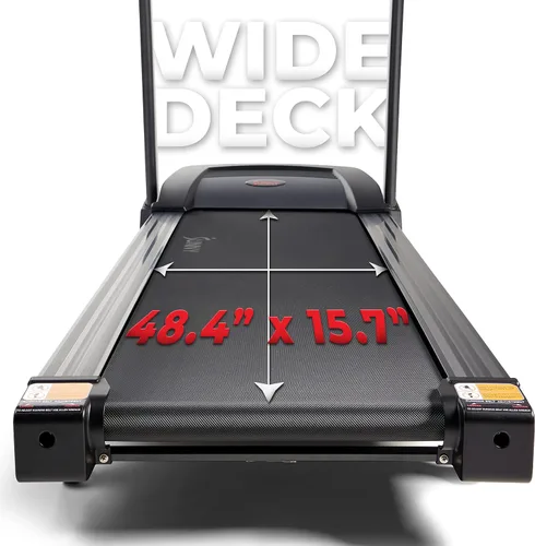 Vista 6 de Sunny Health & Fitness Premium Folding Incline Treadmill with Pulse Sensors, One-Touch Speed Buttons, Shock Absorption, Optional Bluetooth with