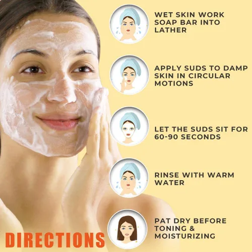 Vista 5 de Barra limpiadora de jabón de azufre al 10% para cara y cuerpo – Limpiador facial totalmente natural para el acné, piel grasa – Mezcla curativa
