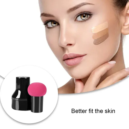 Vista 7 de 2 esponjas de maquillaje, esponjas de maquillaje con asas, estuches de maquillaje para cremas y polvos de base (hongo A)