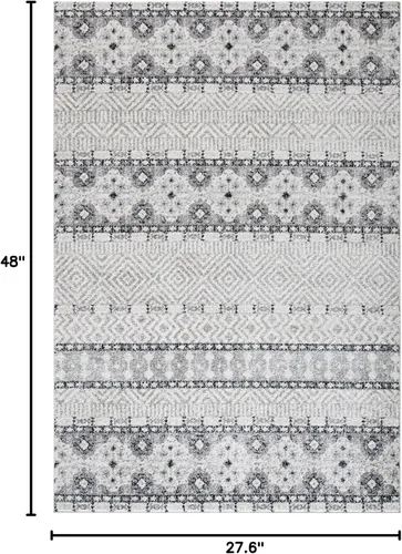Vista 2 de SAFAVIEH Madison Collection - Alfombra decorativa de 2 pies 3 pulgadas x 4 pies, color carbón y gris, diseño bohemio chic, no desprende pelusa