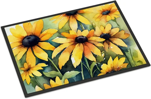 Vista 64 de Caroline's Treasures DAC1621MAT - Felpudo con diseño de camelia en acuarela de 18 x 27 pulgadas, tapete para puerta delantera, para interiores