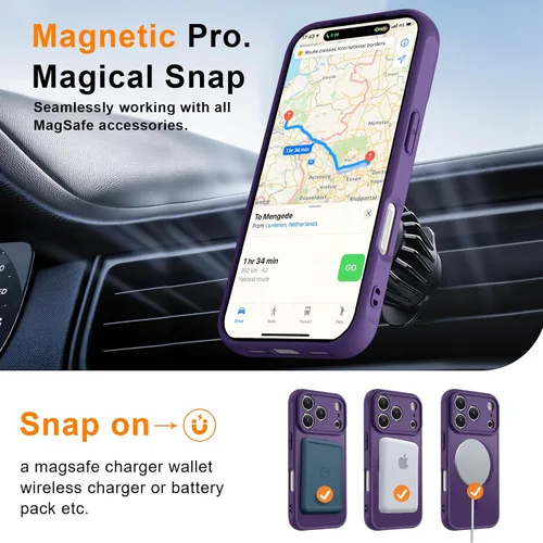 Vista 21 de MOCCA - Funda magnética resistente para iPhone XR de 6.1 pulgadas, compatible con MagSafe, funda con protección contra caídas de grado militar