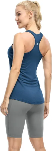 Vista 5 de Icyzone Camiseta deportiva con espalda cruzada, sin mangas, para mujer, paquete de 3