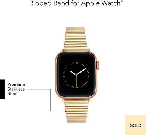 Vista 21 de Anne Klein Correa de acero inoxidable para Apple Watch, segura, ajustable, correa de repuesto para Apple Watch, se adapta a la mayoría de muñecas