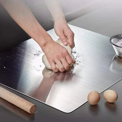 Vista 13 de KORVOS Tabla de Cortar de Acero Inoxidable 304, Tamaño Grande 23.62"x19.68" Tablas de Cortar de Servicio Pesado, Tabla de Cortar de Bajo Ruido