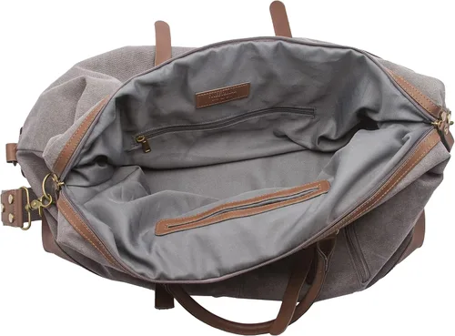 Vista 4 de Sweetbriar Bolsa de lona vintage - Bolsa de viaje clásica de fin de semana, Gris