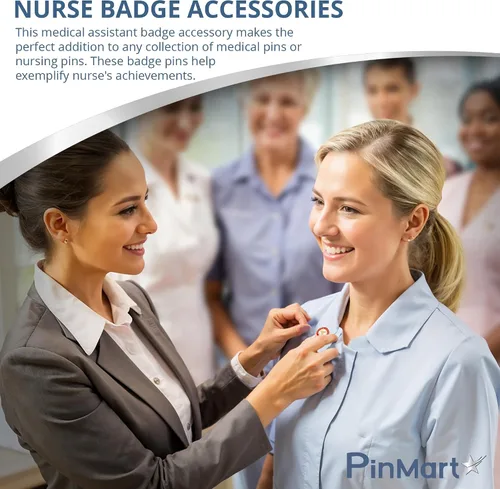Vista 8 de PinMart's Red Caduceus Nursing Lapel Pin