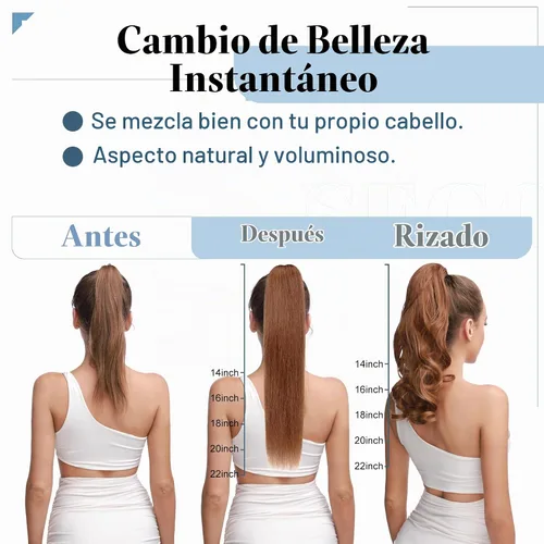 Vista 6 de SEGO - Extensión de cola de caballo de cabello humano con pinza de 14