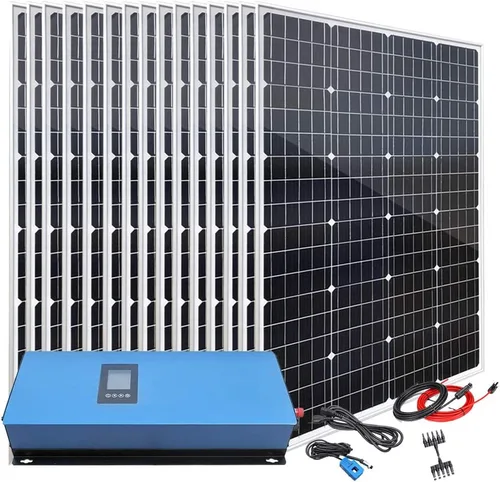 Vista 13 de Kit de sistema solar para el hogar de 480 W con 4 paneles solares monocristalinos de 120 W y 1000 W MPPT Solar Grid Tie Power Inverter