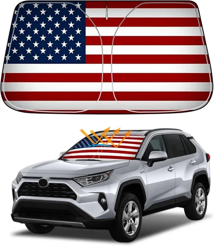 Vista 8 de D-Lumina - Parasol para parabrisas para Toyota RAV4 2006-2012 Foldable Front Sun Visor Protector Blocks UV Rays, RAV-4 SUV Interior Accessories
