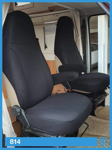 Vista 7 de Bremer SITZBEZÜGE Fundas de asiento compatibles con conductor y pasajero de autocaravana, color negro liso 814