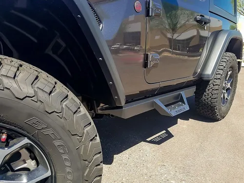 Vista 4 de Magnum RT Drop Steps - Estribos negros compatibles con Wrangler JL 2018-2026 de 2 puertas