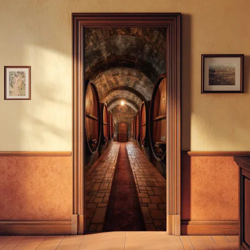 Vista 10 de arricraft 2 piezas de pegatinas adhesivas para puerta, 31.5"x78.7" adhesivos de pared 3D con patrón de cascadas de cuevas, vinilo para puertas