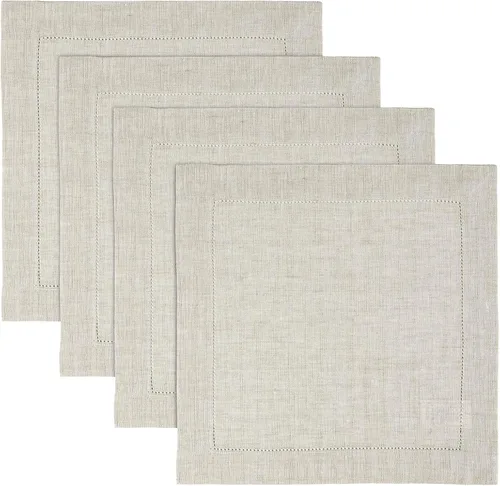 Vista 55 de Solino Home Juego de 4 manteles individuales cuadrados de 14 x 14 pulgadas, lino 100 % puro, de 14 x 14 pulgadas, dobladillo clásico, lavables a