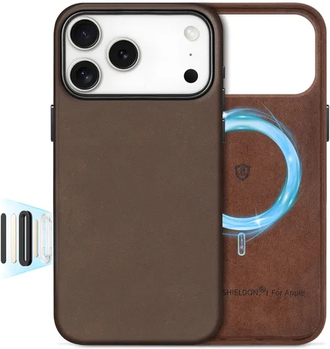 Vista 17 de SHIELDON Funda de piel auténtica para iPhone 17 de 6.3" 2025, color negro