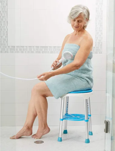Vista 2 de Carex Taburete de baño y taburete de bañera giratorio fácil – Taburete de ducha, asiento de baño giratorio ajustable y silla de ducha para ancianos