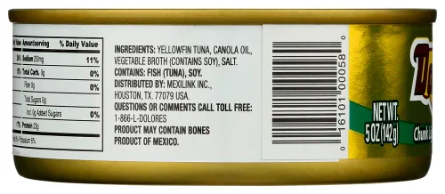 Vista 2 de DOLORES ATÚN AMARILLA EN ACEITE - 5 OZ - Paquete de 24