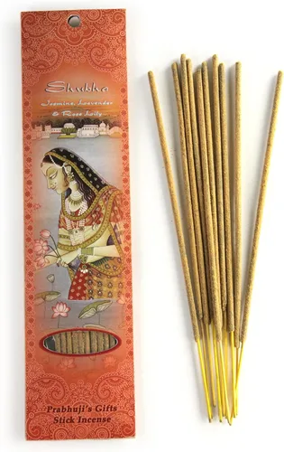 Vista 2 de Prabhuji's Gifts Shubha - Varita de incienso enrollada a mano, varillas aromáticas de incienso espiritual, para meditación, yoga, relajación