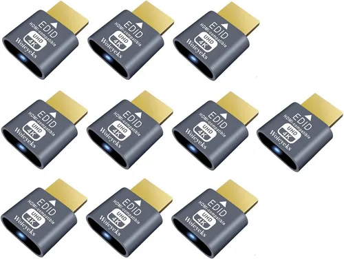 Vista 9 de Enchufe ficticio DisplayPort 4K, emulador de pantalla fantasma sin cabeza, compatible con emulador EDID, 1080 @60 Hz-3840 x 2160 @17 Hz, paquete de 2