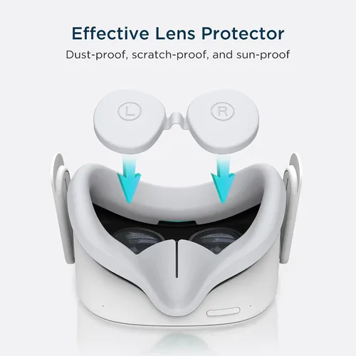 Vista 2 de KIWI design Almohadilla de silicona con protector de lente accesorios de repuesto compatibles con Quest 2