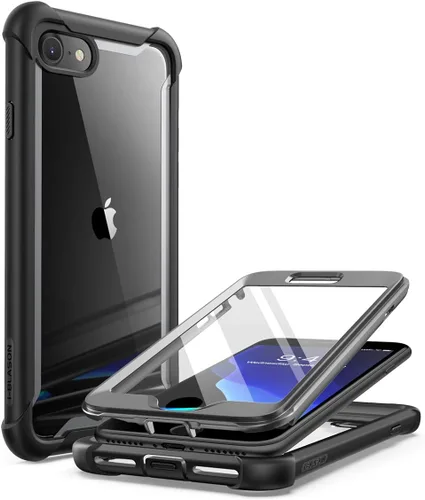 Vista 9 de i-Blason Ares - Funda para iPhone SE 2022 (3ª generación), [protector de pantalla integrado] Funda transparente resistente de doble capa para iPhone