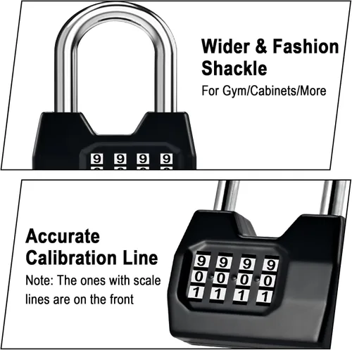Vista 3 de Cerradura de combinación, cerradura combinada de moda de 4 dígitos, candado de combinación Waterproof Outdoor Gate Locks for Fence, Locker, Sheds