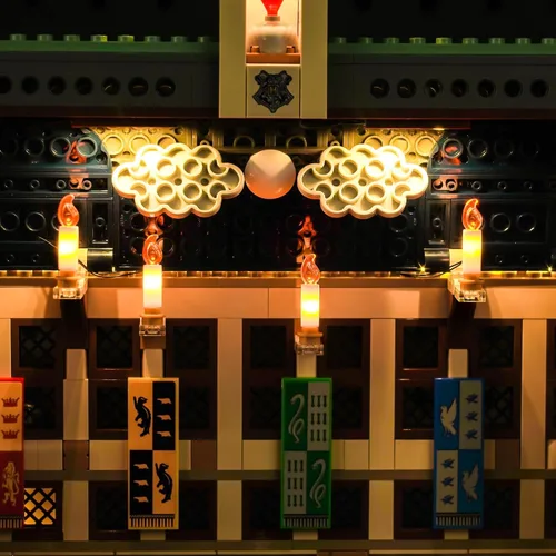 Vista 5 de Kit de luz LED mejorado para Lego The Great Hall, versión RC compatible con Lego 76435 (modelo no incluido)