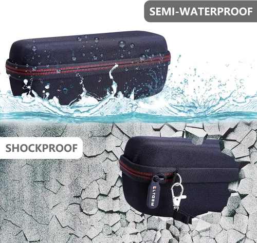 Vista 4 de LTGEM - Funda para altavoz Bluetooth portátil JBL Flip 4/3/Grip Hard EVA Shell, Water-Resistant, Shock Protection, Scratch-Resistant Interior, 2.